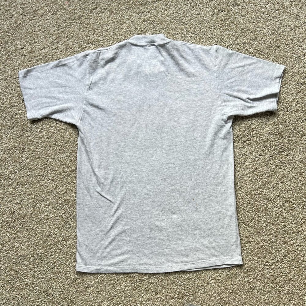 90s Country Music Textured Print Jerzees Single Stitch Gray T-Shirt Size M - Picture 2 of 5